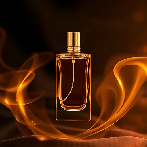A modern, elegant perfume bottle with a sleek, minimalist design, floating in soft golden light, surrounded by abstract swirls of translucent amber and rose-gold mist, symbolizing transformation and readiness for change, on a dark velvet background with subtle bokeh highlights, ultra-detailed, high-end luxury product photography style