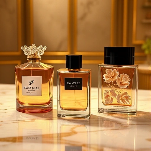 A luxurious display of iconic perfume bottles from world-famous celebrities, arranged elegantly on a velvet-lined marble surface under soft golden lighting, each bottle uniquely designed with signature details reflecting the star's personality — one with a crown-shaped cap, another with a sleek black geometric form, a third adorned with floral engravings, all glowing with subtle iridescence, no text or labels visible, high detail, photorealistic, smallHQ style