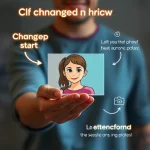 A person holding a photo that transforms from a realistic style to a stylized illustration through glowing text overlays, showing the process of changing photo style via text prompts, with subtle visual cues like arrows and AI-like interfaces floating around, all in a clean, modern, educational tone